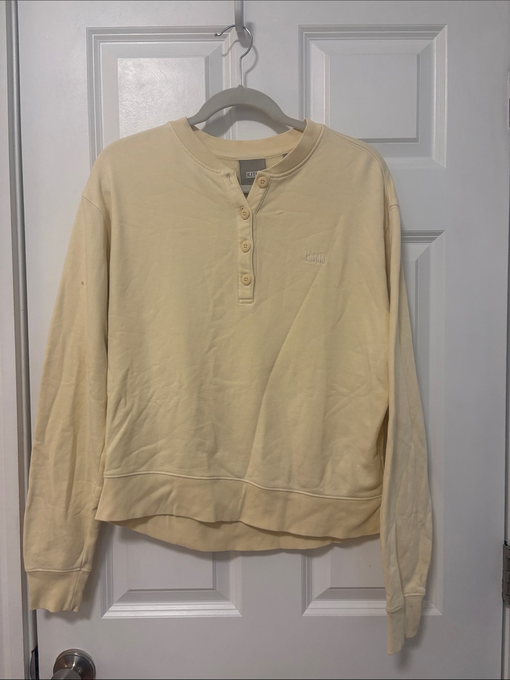 Kith Pale Yellow Henley Sweatshirt